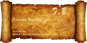 Torda Balázs névjegykártya